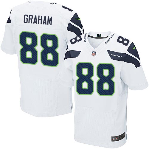 Men's Elite Jimmy Graham Nike Jersey White Road - #88 NFL Seattle Seahawks